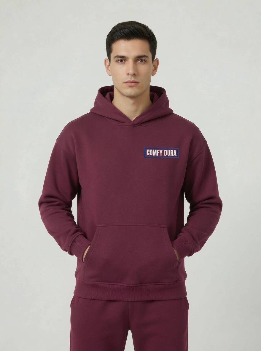 Comfy Dura The Maroon Signature Heavyweight Hoodie - Maroon Hoodie Heavyweight Cotton Oversized Hoodie