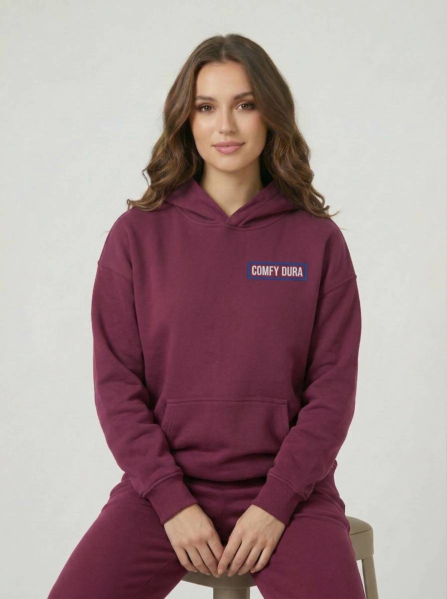 Comfy Dura The Maroon Signature Heavyweight Hoodie - Maroon Hoodie Heavyweight Cotton Oversized Hoodie